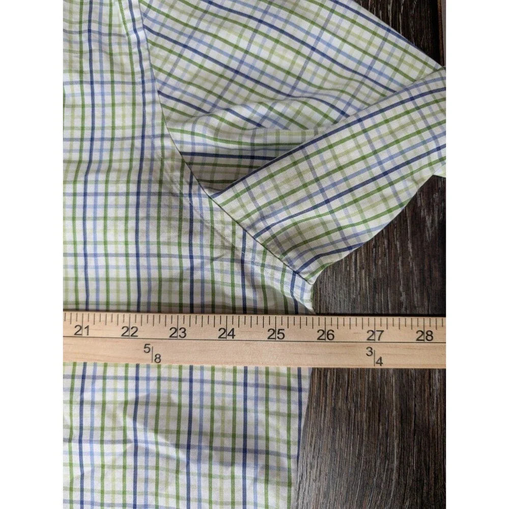Banana Republic Button Up Blue‎ Yellow Check Long Sleeve Shirt XL